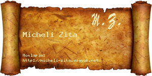 Micheli Zita névjegykártya